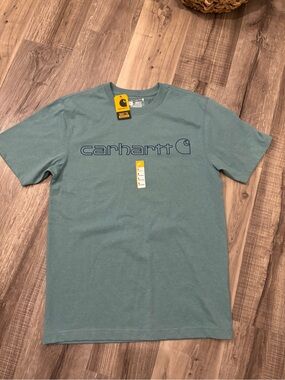 Carhartt Men’s Short Sleeve Logo Tee in Slate Teal